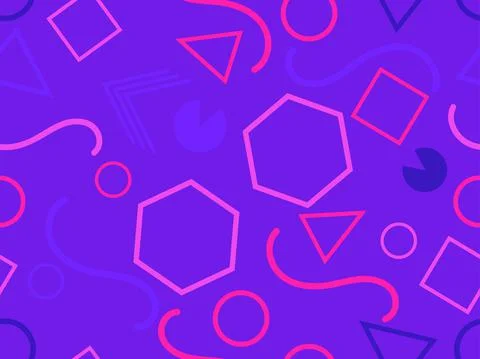 Seamless pattern with geometric shapes in the style of the 80s. Trendy retro  Stock-Illustration