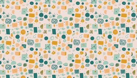 Seamless pattern with geometric shapes. Vector illustration in retro style. Stock-Illustration