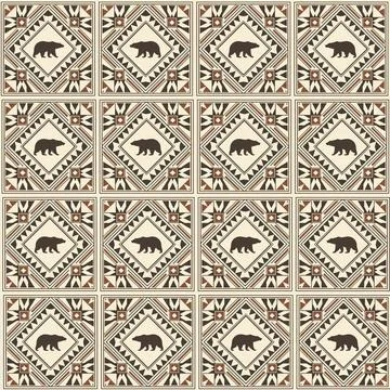 Seamless pattern with geometric shapes, vector illustration Stock Illustration