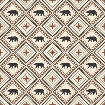 Seamless pattern with geometric shapes, vector illustration Stock Illustration