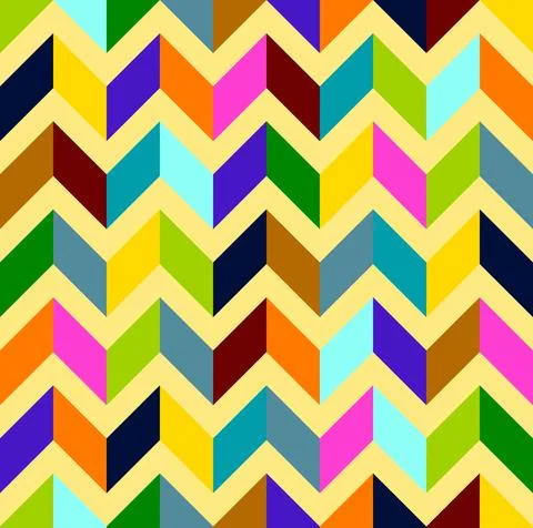 Seamless Pattern Geometric Shapes Zigzag Multicolored Prisms Stockillustratie