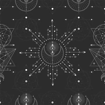 Seamless pattern with geometric symbols. Stock Illustration