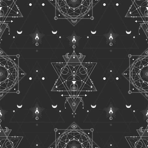 Seamless pattern with geometric symbols. Stock Illustration