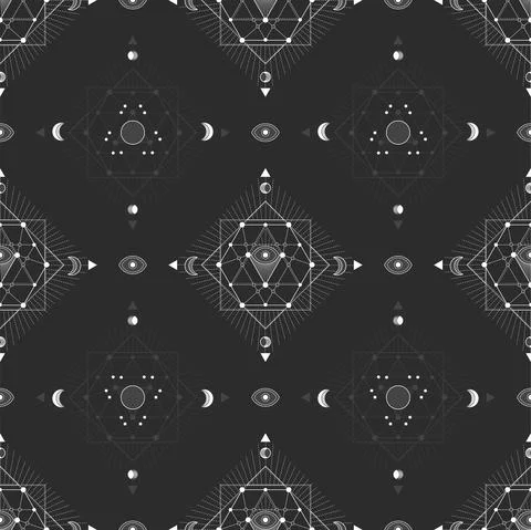 Seamless pattern with geometric symbols. Stock Illustration
