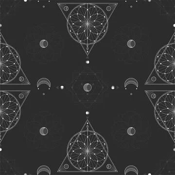 Seamless pattern with geometric symbols. Stock Illustration