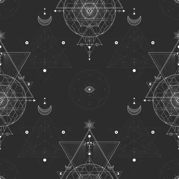 Seamless pattern with geometric symbols. Stock Illustration