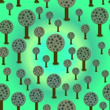 Seamless pattern of geometric trees. Illustrazione stock