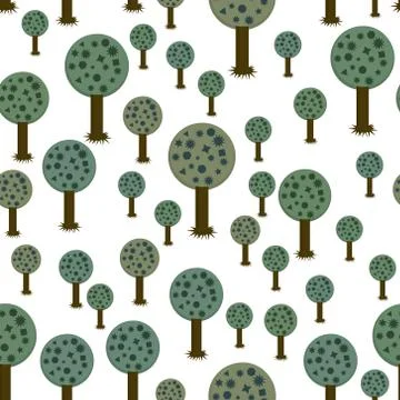 Seamless pattern of geometric trees. vector illustration. Stock Illustration