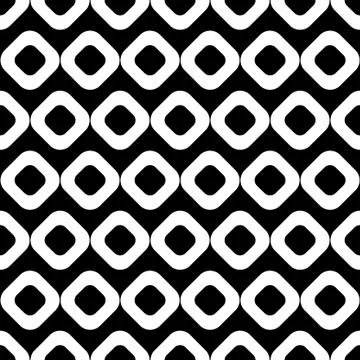 Seamless pattern with geometric white shapes on black background Stock Illustration
