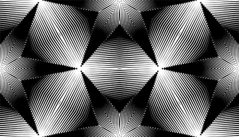 Seamless pattern with geometric woodcut styled line tiles and arabic pattern  Stock Illustration