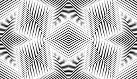 Seamless pattern with geometric woodcut styled line tiles and arabic pattern  Stock Illustration