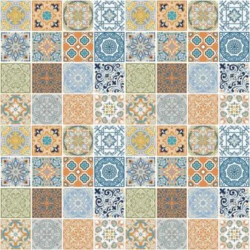 Seamless pattern Geometrical design of squares. Printing fabric, wallpaper Illustrazione stock