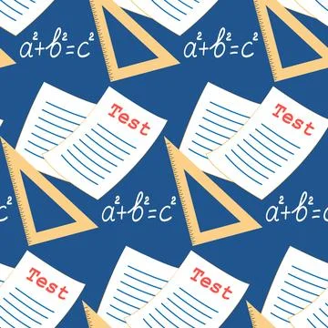 Seamless Pattern Geometry Test, Back to School Stock Illustration