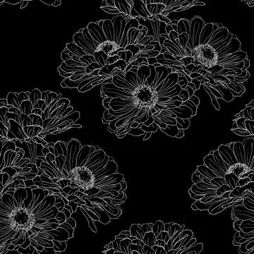 Seamless pattern with gerbera flowers Illustrazione stock