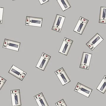Seamless pattern germicidal uv light sanitizer medical cartoon vector Stock Illustration