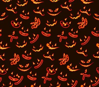 Seamless pattern with ghost faces Stock Illustration