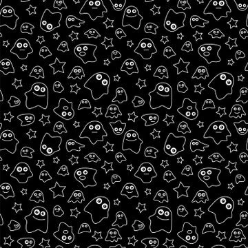 Seamless pattern ghost Stock Illustration