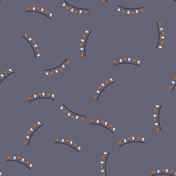 Seamless pattern ghostly halloween garland cartoon vector Stock Illustration