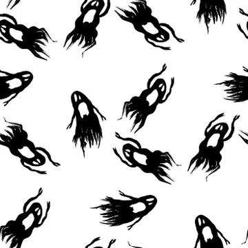 Seamless pattern with ghosts Illustrazione stock