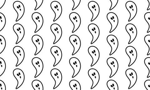 Seamless pattern with ghosts. Wallpaper with ghosts. Halloween pattern design. Stock Illustration
