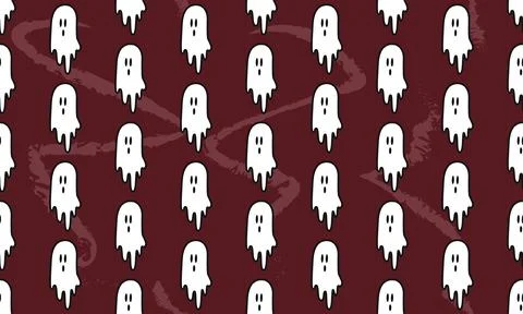 Seamless pattern with ghosts. Wallpaper with ghosts. Halloween pattern design. Stock Illustration
