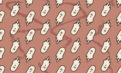 Seamless pattern with ghosts. Wallpaper with ghosts. Halloween pattern design. Stock Illustration