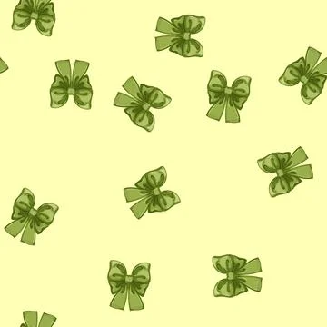 Seamless pattern gift bow ribbon cartoon vector Stock Illustration