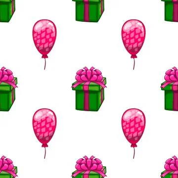 Seamless pattern with gift box Stock Illustration