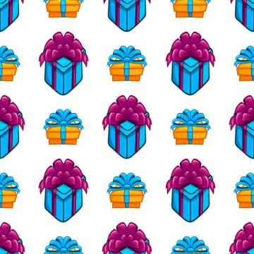 Seamless pattern with gift box Stock Illustration