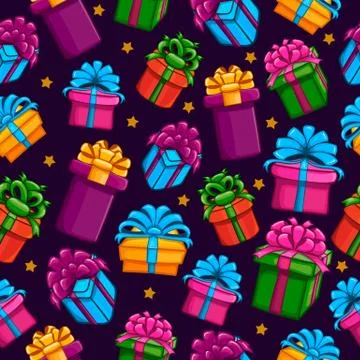 Seamless pattern with gift box Stock Illustration