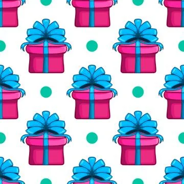 Seamless pattern with gift box Illustrazione stock