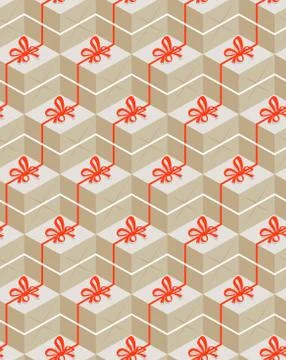 Seamless Pattern with Gift Box Stock Illustration
