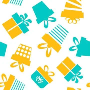 Seamless pattern with gift box 스톡 일러스트