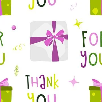 Seamless pattern gift box Illustrations. Simple cute style. Universal color.. 스톡 일러스트