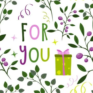 Seamless pattern gift box Illustrations. Simple cute style. Universal color.. Stock Illustration