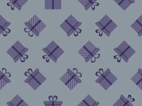 Seamless pattern with gift boxes in boho colors. Gift boxes with geometric イラスト素材