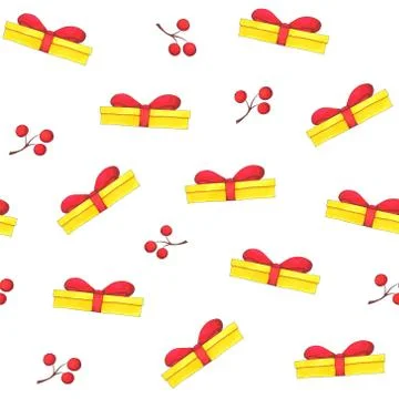 Seamless pattern with gift boxes. Festive background Illustrazione stock