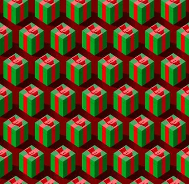 Seamless pattern with gift boxes for holidays Stock Illustration