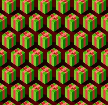 Seamless pattern with gift boxes for holidays Stock Illustration