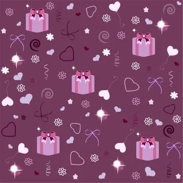 Seamless pattern with gift boxes Stock Illustration