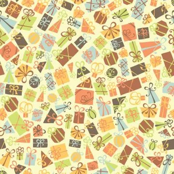 Seamless pattern of gift boxes. Stock Illustration