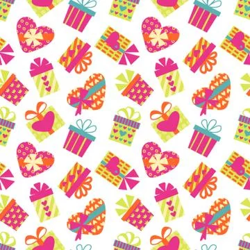 Seamless Pattern with Gift Boxes Stock Illustration