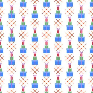 Seamless pattern with gift boxes. Stock Illustration