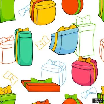 Seamless pattern with gift boxes Stockillustratie