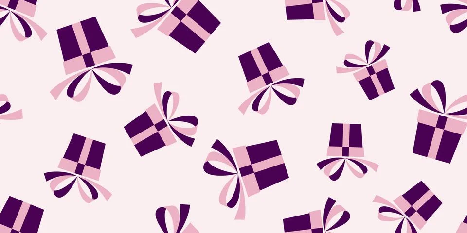 Seamless pattern with gift boxes イラスト素材