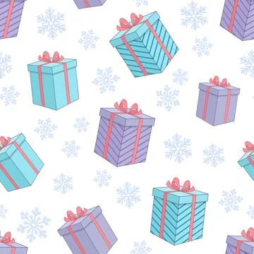 Seamless pattern with gift boxes. Stock Illustration