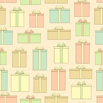 Seamless pattern with gift boxes. Stock Illustration
