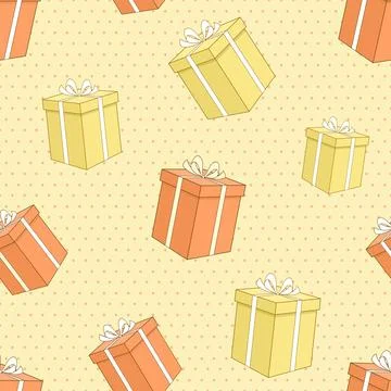 Seamless pattern with gift boxes. Stock Illustration