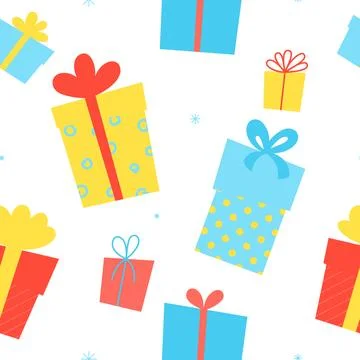 Seamless pattern with gift boxes Stock Illustration