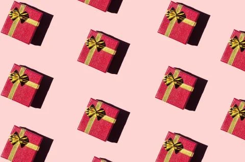 Seamless pattern of gift boxes Stockfoto's